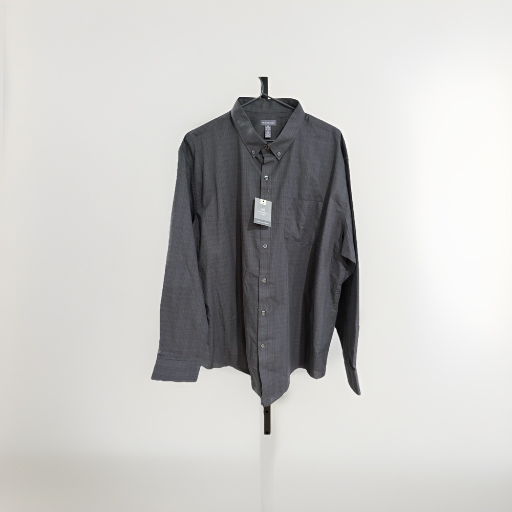 Van Heusen mens shirt GRAY XXL 18 18.5 wrinkle free BRAND NEW‎ A15